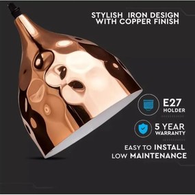 Luster na lanku 1xE27/60W/230V rosegold