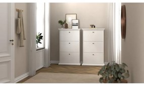 Biela výklopná skrinka na topánky Paris – Tvilum