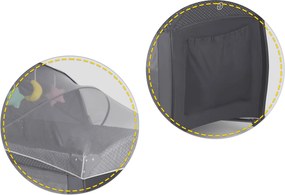 Ricokids Cestovná postieľka + matrac + taška 125 x 65 x 78 cm RK-242 antracit