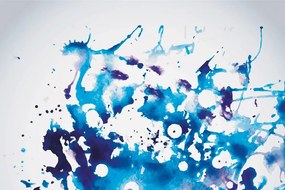 Samolepiaca tapeta modrý akvarel v abstraktnom prevedení - 225x150