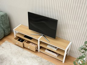 TV stolík/skrinka Empantana (biela). Akcia -16%. Vlastná spoľahlivá doprava až k Vám domov. 1137060