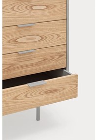 Nízka komoda v dekore duba v sivo-prírodnej farbe 159x80 cm Sierra – Teulat