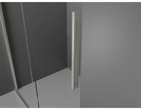Mexen Velar, sprchový kút s posuvnými dverami 160 x 75 cm, 8mm šedé sklo, brúsená oceľ, 871-160-075-41-97