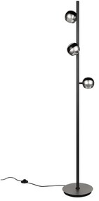 Čierna/v striebornej farbe LED stojacia lampa (výška 150 cm) Orbit – Trio Select