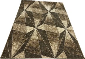 HU Hnedo-béžový moderný koberec Gallery Trojuholniky Rozmer: 80x150 cm