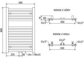 Mexen Hades, vykurovacie teleso 800x500 mm, 301 W, chrómová, W104-0800-500-00-01