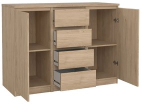 Komoda v dekore duba v prírodnej farbe 121x91x50 cm Naia – Tvilum