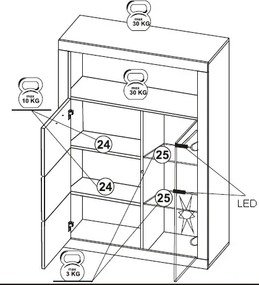 Obývacia stena Stone, s osvetlením