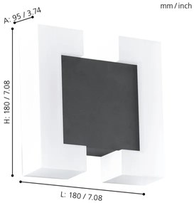 Eglo 95988 - LED Vonkajšie nástenné svietidlo SITIA 2xLED/4,8W