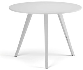 Konferenčný stôl PRIMO ZEN, priemer 100 cm, biela podnož, biela