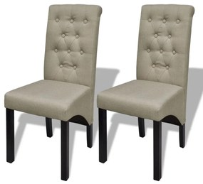 Jedálenské stoličky 2 ks, béžové, látka