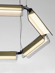 LED stmievateľný čierno-zlatý dizajnový luster Apnea 72