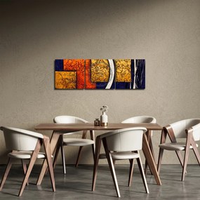 Obraz abstrakcie (s hodinami) (90x30 cm)