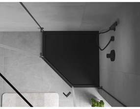 Mexen Flow, päťuholníková sprchová vanička slim 80 x 80 cm, čierna matná, 46P708080