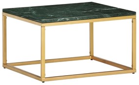 Konferenčný stolík zelený 60x60x35 cm pravý kameň s mramorovou textúrou