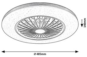 Rabalux 71330 - LED Stm. str. sviet. s ventilátorom DALFON 48W/230V 3000-6500K+DO