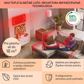 Klarstein La Palma 900 smart, infračervený ohrievač, 40 x 160 cm, 900 W, zrkadlový stojan