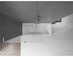 Mexen Velar L, 2-krídlová posuvná vaňová zástena 120 x 150 cm, 8mm sklo námraza, chrómová, 896-120-003-31-01