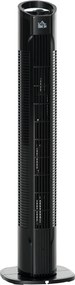 HOMCOM Moderný Stĺpový Ventilátor, 3 Rýchlosti s 70° Osciláciou, Stĺpový Ventilátor s Okruhlým Podstavcom a Držadlom, 50W, Ø 20 x 78,5 cm, čierny | Ao