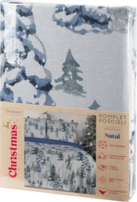 VIANOČNÉ RENFORCÉ OBLIEČKY NATAL 200X220 CM, 2 KS 70X80 CM VZOROVANÉ