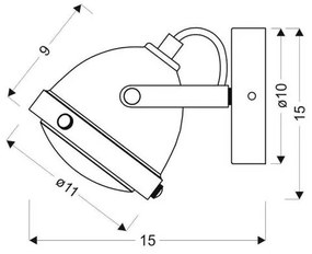 Nástenné bodové svietidlo FRODO 1xGU10/40W/230V