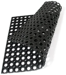 Gumová čistiaca rohož Honeycomb 60 x 80 x 1,6 cm, čierna