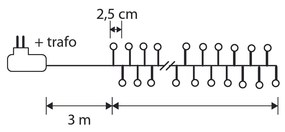 Vianočné svetelné reťaze zelené s 200 LED diódami viacfarebné 5m IP44 - Dasher
