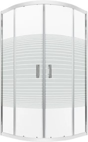 Novoterm Štvrťkruhový sprchový kút NV-Madera STR 80x80 chróm/potlač - bez vaničky