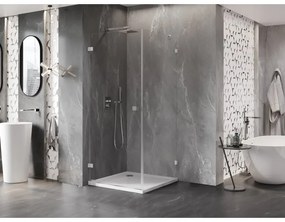 Mexen Lunar-B, výklopný sprchový kút ľavý 100 x 100 cm, 8mm číre sklo, chrómový profil, 832-100-100-01-00-L