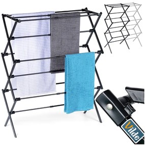 VILDE Sušiak na bielizeň, skladací, čierny kov VILDE, 6 poschodí, 47 - 78 x 94 cm