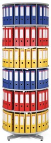 Otočný regál na zakladače, 6 poschodí, čerešňa