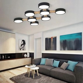 Toolight - LED stropné svietidlo APP525-8C, čierna-hnedá, OSW-08467