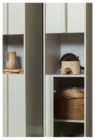 Krémovobiela modulárna skrinka z borovicového dreva 40x210 cm Basu – WOOOD