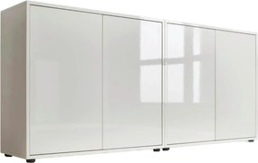 XXXLutz ŠIROKÁ KOMODA, biela, biela s vysokým leskom, 158/73/33 cm MID.YOU - Komody - 001067001701