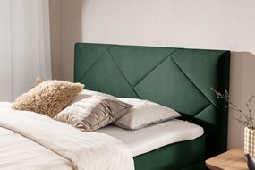 Posteľ Boxspring Wasil 160x200 s úložným priestorom - zelený hydrofóbny zamat Element 12