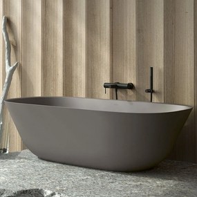 VILLEROY &amp; BOCH Theano voľne stojaca vaňa z materiálu Quaryl, odtok v strede, 1750 x 800 x 506 mm, Grey, UBQ175ANH7F200V-3S