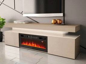 TV stolík/skrinka s krbom Lestirola Bis EF 2D 190, Farba: púštny piesok