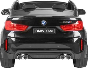 Ramiz BMW X6M XXL pre 2 deti Lakované čierne SUV + diaľkové ovládanie + ekokoža
