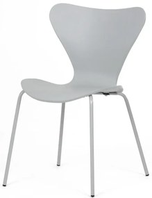 Židle jídelní, šedý plast, čtyřnohá kvová podnož