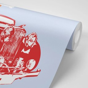 Tapeta retro auto s abstrakciou - 225x150