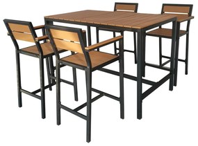 Záhradná jedálenská súprava v prírodnej farbe pre 4 osoby Nova – Bonami Selection