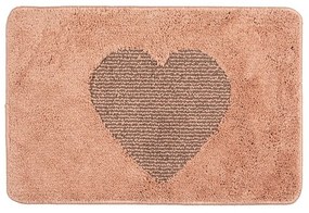 Ružová kúpeľňová predložka so srdiečkom - 58*38*1 cm