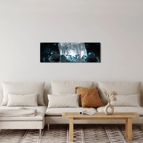Obraz kryštálu (s hodinami) (90x30 cm)