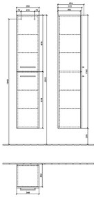 Villeroy & Boch AVENTO : vysoká skrinka 350x1760x372mm, 2 dvierka, pánty vľavo, Arizona Oak, A89400VH