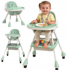 Praktická detská stolička na kŕmenie 3v1 ružová