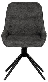 Autronic -  Židle jídelní HC-535 GREY2 tmavě šedá látka, černé kovové nohy, otočný mechanismus
