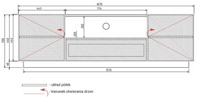 TV skrinka Asha 167 cm - artisan/rivier stone mat