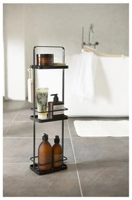 Čierny stojan do kúpeľne s 3 policami YAMAZAKI Takamtsu