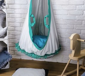 Závesný vak LILI - mätový / sivý