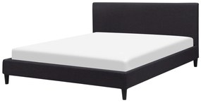 Čalúnená posteľ s LED osvetlením 160 x 200 cm čierna FITOU Beliani